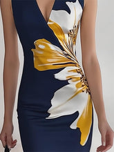 Carica l&#39;immagine nel visualizzatore di Gallery, Elegant Printed Workplace Party Festival Midi Dress