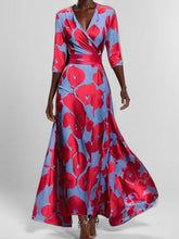 Load image into Gallery viewer, Elegant Mid Sleeve Maxi Dress