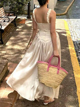 Load image into Gallery viewer, Elegant Pleated Strap Puffy Maxi Dress