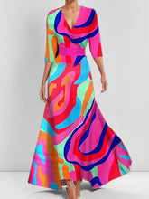 Load image into Gallery viewer, Elegant Mid Sleeve Maxi Dress