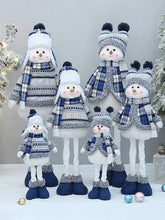 Load image into Gallery viewer, Christmas Blue Fabric Retractable Christmas Doll Decorative Ornaments