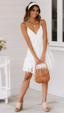 Load image into Gallery viewer, Lace Backless White Short Slip Dress