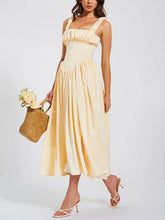 Load image into Gallery viewer, Elegant Pleated Strap Puffy Maxi Dress