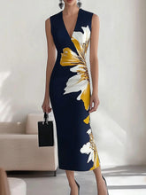 Carica l&#39;immagine nel visualizzatore di Gallery, Elegant Printed Workplace Party Festival Midi Dress