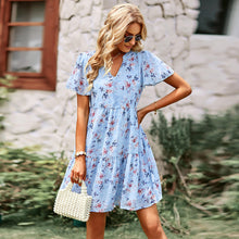 Laden Sie das Bild in den Galerie-Viewer, Fashion Natural V-neck Printed Boho Dress