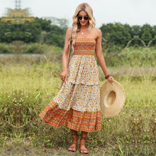 Load image into Gallery viewer, Bohemian V Neck Print Dress