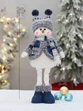 Load image into Gallery viewer, Christmas Blue Fabric Retractable Christmas Doll Decorative Ornaments