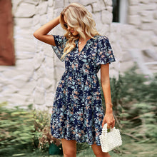 Carica l&#39;immagine nel visualizzatore di Gallery, Fashion Natural V-neck Printed Boho Dress