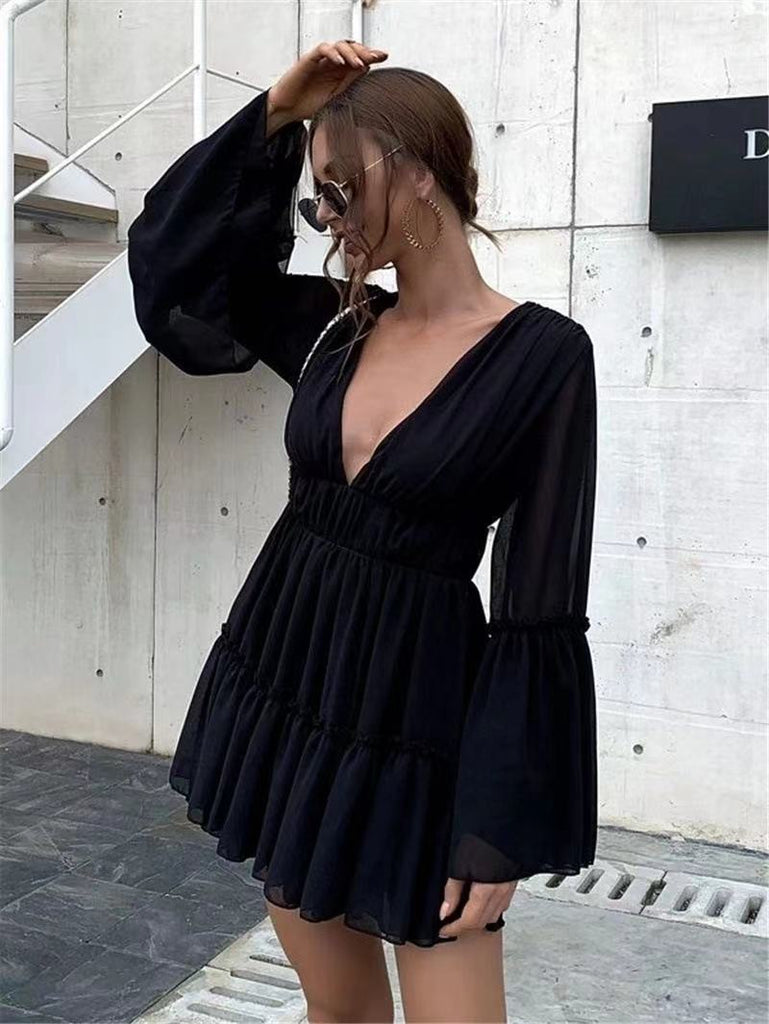 Sexy V-neck Chiffon Beach Dress