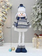 Load image into Gallery viewer, Christmas Blue Fabric Retractable Christmas Doll Decorative Ornaments