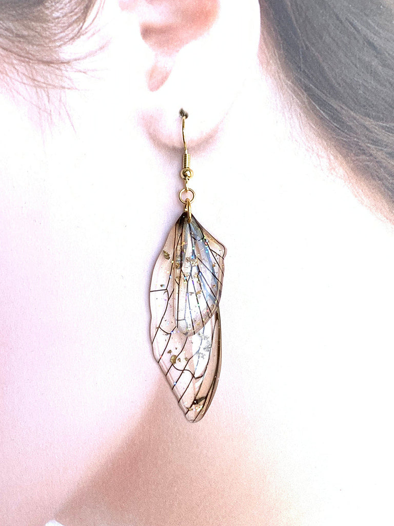 Boucles d'oreilles faites main en forme d'ailes de papillon 