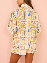 Lataa kuva Galleria-katseluun, Printed Casual Loose Shorts Set