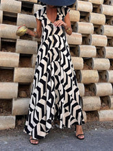 Carica l&#39;immagine nel visualizzatore di Gallery, Fresh Unique Ethnic Print Ruffle Sleeve A-line Maxi Dress