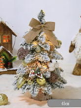 Carregar imagem no visualizador da galeria, Gold Flocked Mini Christmas Tree Decorative Table Ornaments