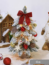 Indlæs billede til gallerivisning Gold Flocked Mini Christmas Tree Decorative Table Ornaments