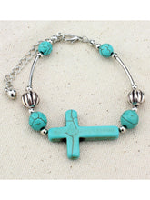 Carregar imagem no visualizador da galeria, Turquoise Fashion Elephant Cross Bracelet