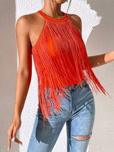 Load image into Gallery viewer, Elegant Halter Neck Tassel Top