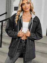 Načíst obrázek do prohlížeče Galerie, Washed Loose-Fit Denim Hoodie Jacket
