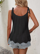 Load image into Gallery viewer, Tied Openwork Scoop Neck Sleeveless Tank