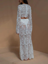 Load image into Gallery viewer, Elegant Slim Cutout Lace Top + Half-body Skirts Set