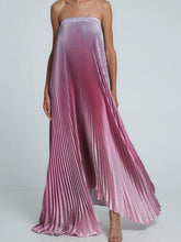 Load image into Gallery viewer, Gradient Strapless Pleated Sleeveless Dress