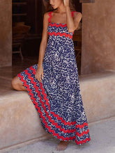 Load image into Gallery viewer, Suspender Print Maxi Dress