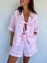 Carregar imagem no visualizador da galeria, Summer Strappy Hollow Short-Sleeved Shirt And Shorts Two-Piece Set