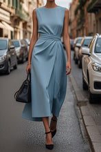 Load image into Gallery viewer, Elegant Solid Color Waist Dress