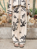 Wide-Leg Silhouette Printed Pants