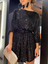 Laden Sie das Bild in den Galerie-Viewer, Sequined Waist Mini Dress