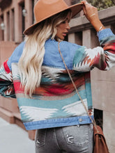 Indlæs billede til gallerivisning Washed Color-Block Denim Jacket