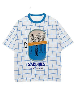 Sardine Print Short Sleeve T-Shirt