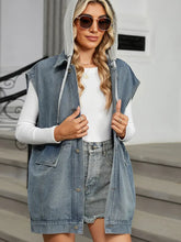 Načíst obrázek do prohlížeče Galerie, Washed Loose Pocket Hooded Denim Vest