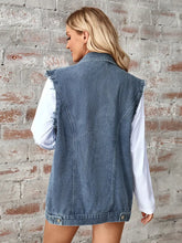 Load image into Gallery viewer, Washed Denim Sleeveless Cardigan