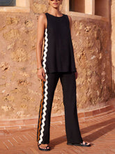 Carregar imagem no visualizador da galeria, Sleeveless Loose Slit Top And Wide-Leg Pants Two-Piece Set