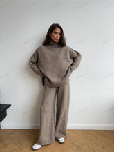 Načíst obrázek do prohlížeče Galerie, Turtleneck Split Sweater Loose Knit Pants Set