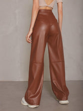 Görseli Galeri görüntüleyiciye yükleyin, Casual High Waist PU Wide Leg Pants