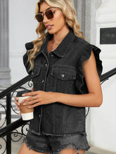 Načíst obrázek do prohlížeče Galerie, Washed Ruffle Edge Denim Vest