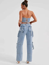 Load image into Gallery viewer, Low-Waist Pocket Jeans
