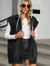 Načíst obrázek do prohlížeče Galerie, Washed Loose Pocket Hooded Denim Vest
