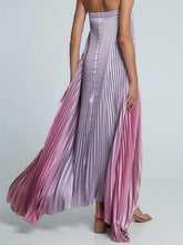 Load image into Gallery viewer, Gradient Strapless Pleated Sleeveless Dress