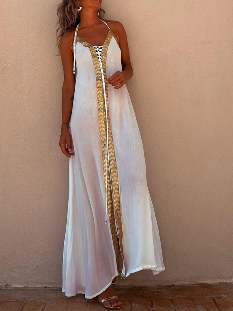 Halter Neck Casual Resort Maxi Dress