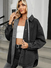 Načíst obrázek do prohlížeče Galerie, Washed Loose-Fit Denim Hoodie Jacket