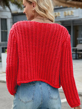 Indlæs billede til gallerivisning V-Neck Button-Up Knit Cardigan