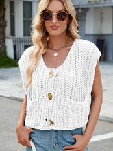 Load image into Gallery viewer, V-Neck Buttoned Knit Vest