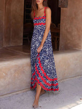 Load image into Gallery viewer, Suspender Print Maxi Dress