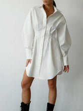 Load image into Gallery viewer, Casual Elegant Solid Patchwork Turndown Collar Shirt Dress Dresses