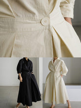 Load image into Gallery viewer, Elegant Pocket Button Lapel Collar Fold Solid Midi Dress
