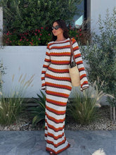 Görseli Galeri görüntüleyiciye yükleyin, Striped Knit Beach Cover-Up