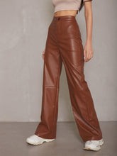 Görseli Galeri görüntüleyiciye yükleyin, Casual High Waist PU Wide Leg Pants